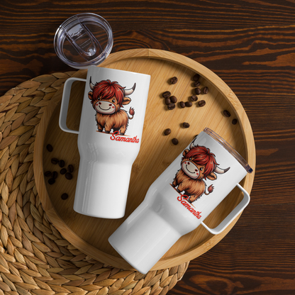 Customizable Highland Cow Stainless Steel Travel Mug - 25oz