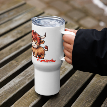 Customizable Highland Cow Stainless Steel Travel Mug - 25oz